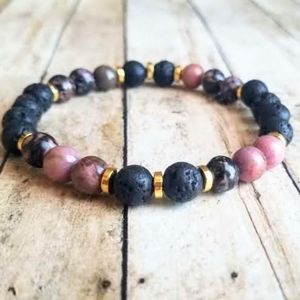 8" Rhodonite Diffuser Bracelet